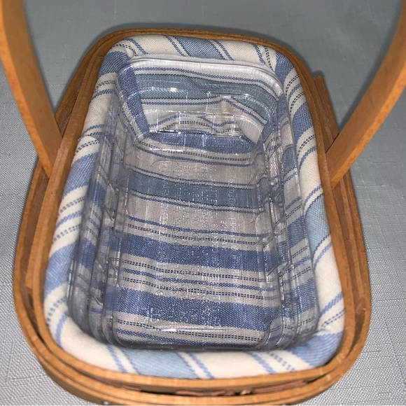 🆕 Longaberger Vintage Parsley Basket COttagecore Cloth Liner Plastic Protector - Picture 7 of 15